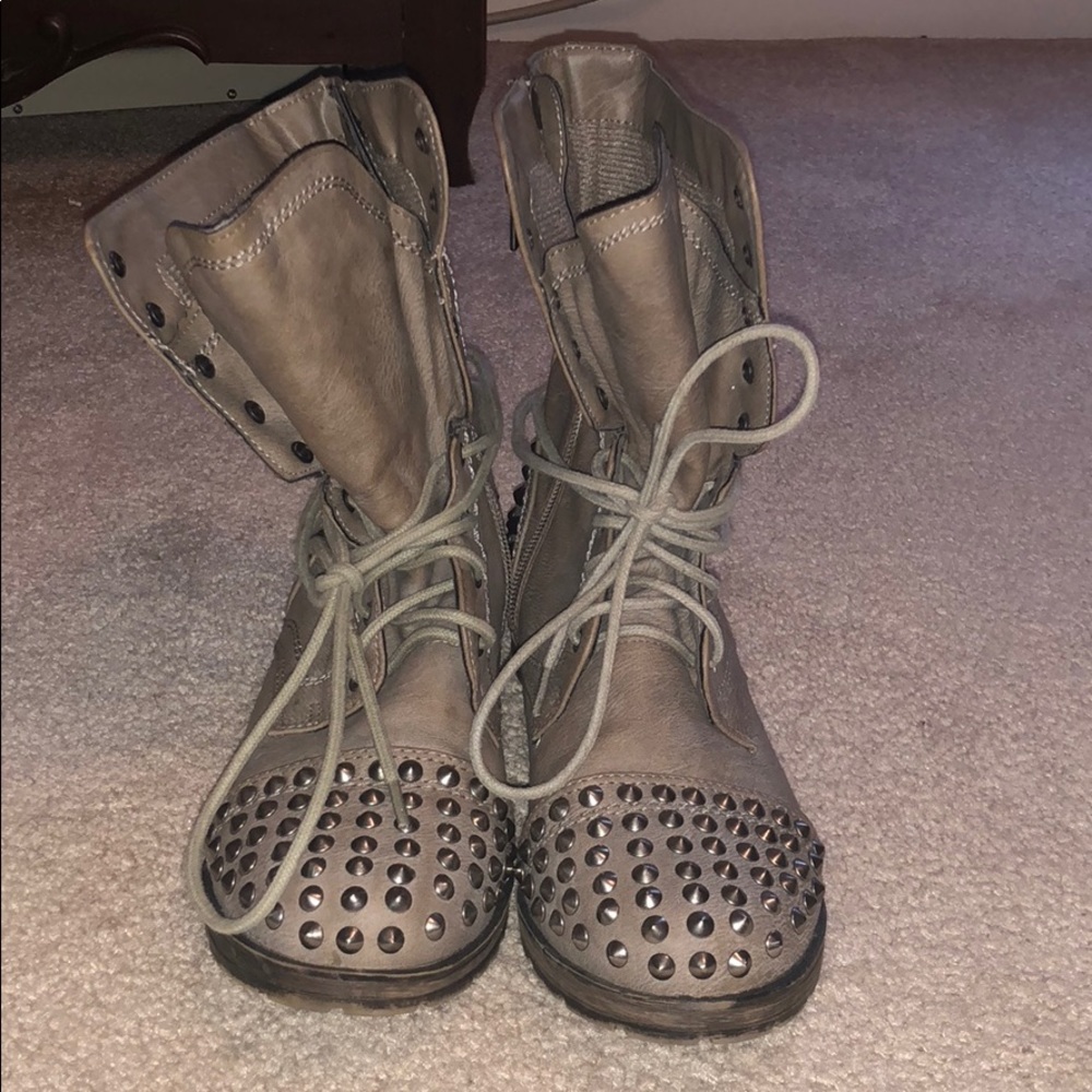 Studded combat boot